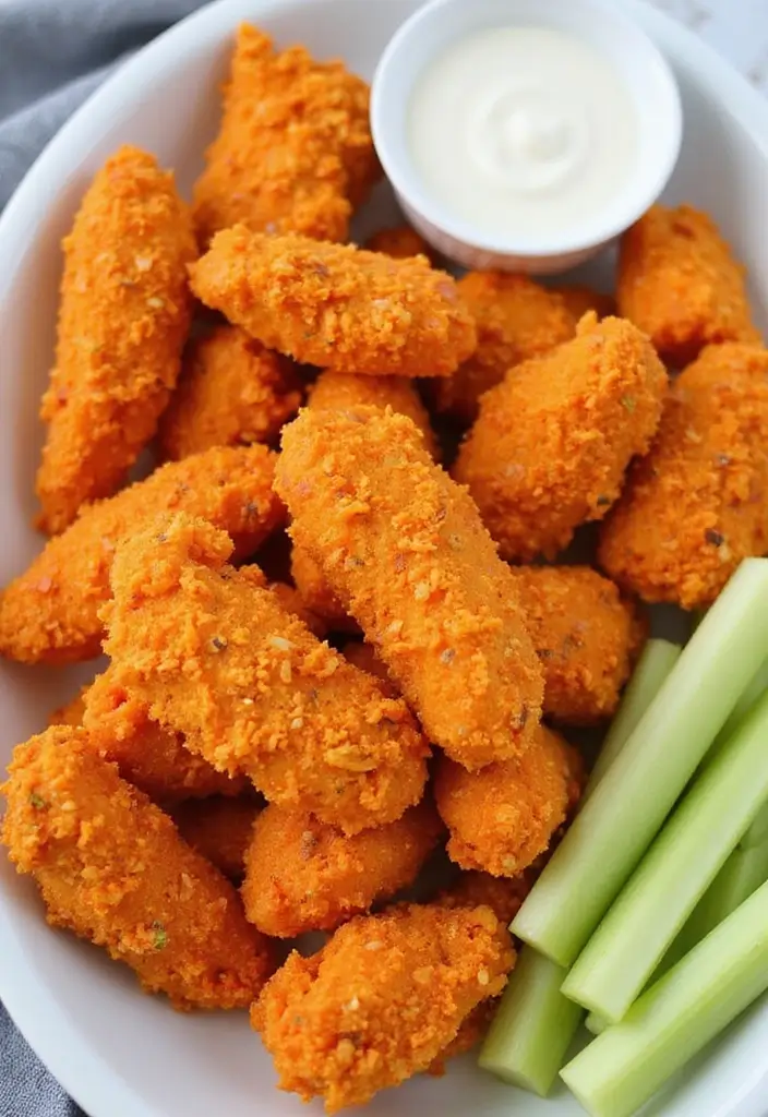 28 Corn Flake Chicken Tenders That Are Crunchy & Family-Friendly - 9. Buffalo Corn Flake Chicken Tenders