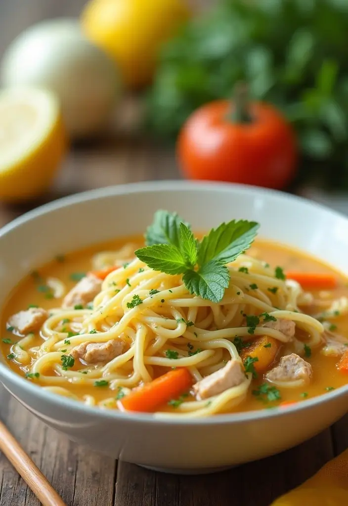 28 Easy Crockpot Chicken Noodle Soup Recipes That Simmer Perfectly - 15. Lemon Orzo Chicken Noodle Soup