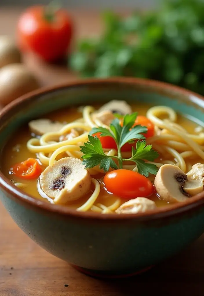 28 Easy Crockpot Chicken Noodle Soup Recipes That Simmer Perfectly - 20. Chicken Noodle Soup with Mushrooms