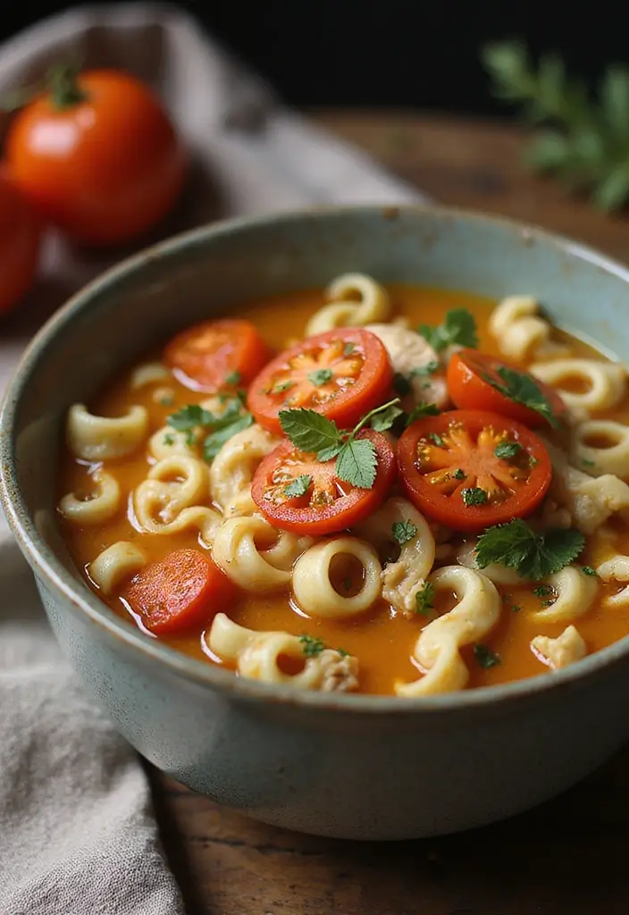 28 Easy Crockpot Chicken Noodle Soup Recipes That Simmer Perfectly - 27. Chicken Noodle Soup with Fire-Roasted Tomatoes