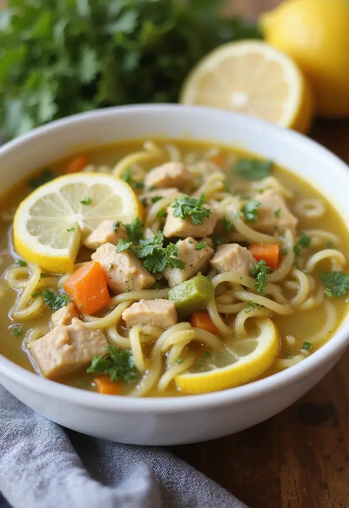 28 Easy Crockpot Chicken Noodle Soup Recipes That Simmer Perfectly - 3. Lemon Herb Chicken Noodle Soup
