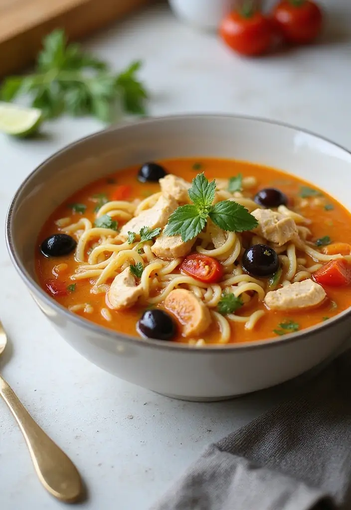 28 Easy Crockpot Chicken Noodle Soup Recipes That Simmer Perfectly - 4. Mediterranean Chicken Noodle Soup