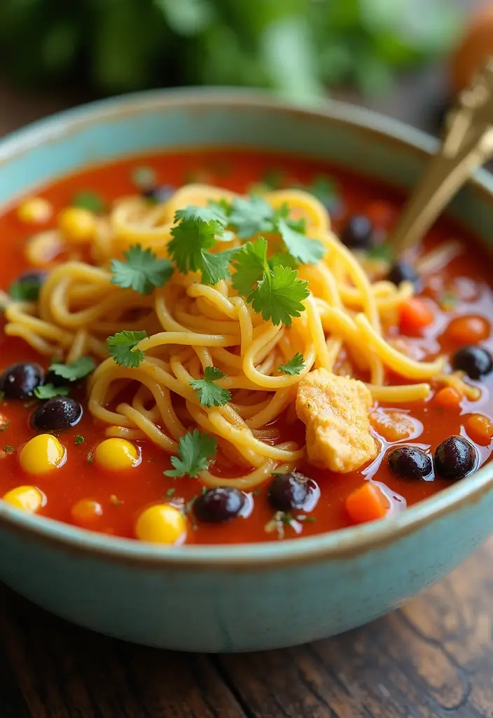 28 Easy Crockpot Chicken Noodle Soup Recipes That Simmer Perfectly - 5. Southwest Chicken Noodle Soup