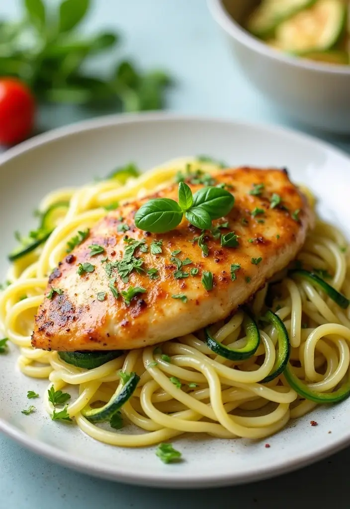 28 Garlic Butter Chicken Bites with Pasta Recipes That Melt in Your Mouth - 28. Garlic Butter Chicken and Zucchini Pasta