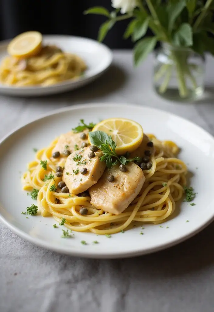 28 Lemon Butter Chicken Pasta Recipes That Feel Creamy & Elegant - 10. Lemon Butter Chicken Pasta with Capers
