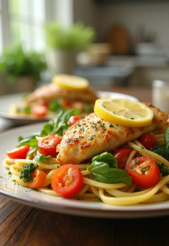 28 Lemon Butter Chicken Pasta Recipes That Feel Creamy & Elegant - 15. Lemon Butter Chicken Pasta Primavera