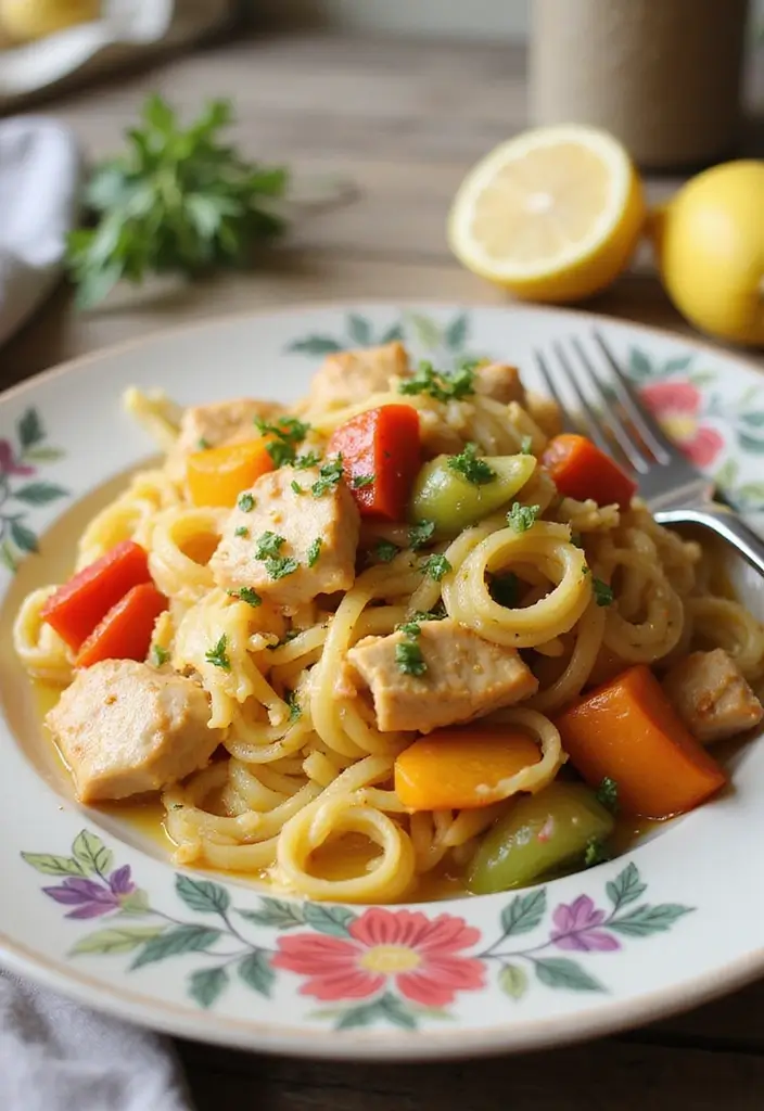28 Lemon Butter Chicken Pasta Recipes That Feel Creamy & Elegant - 21. Lemon Butter Chicken Pasta with Peppers