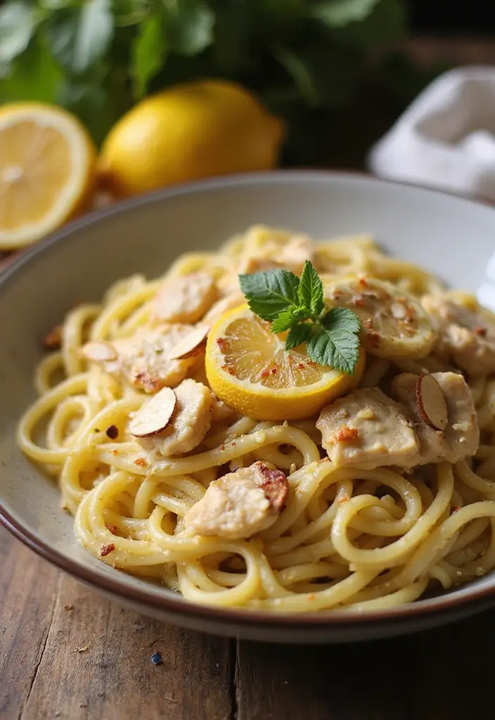 28 Lemon Butter Chicken Pasta Recipes That Feel Creamy & Elegant - 25. Lemon Butter Chicken Pasta with Almonds