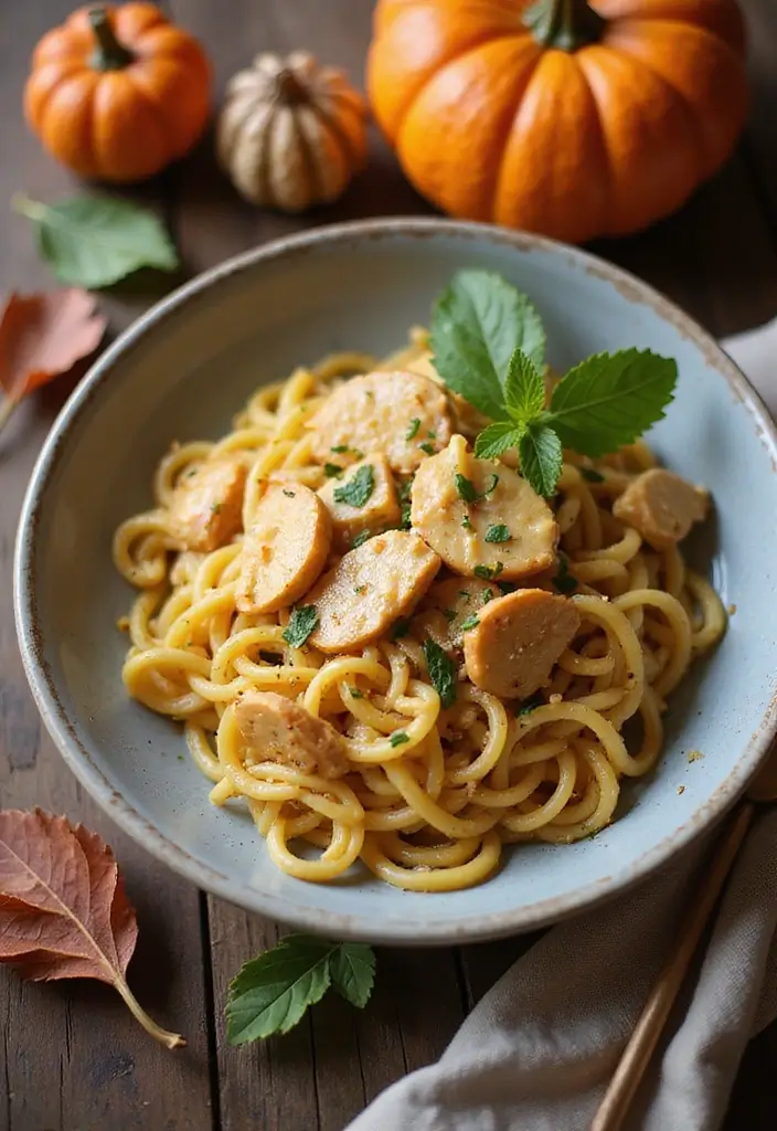 28 Lemon Butter Chicken Pasta Recipes That Feel Creamy & Elegant - 27. Lemon Butter Chicken Pasta with Pumpkin