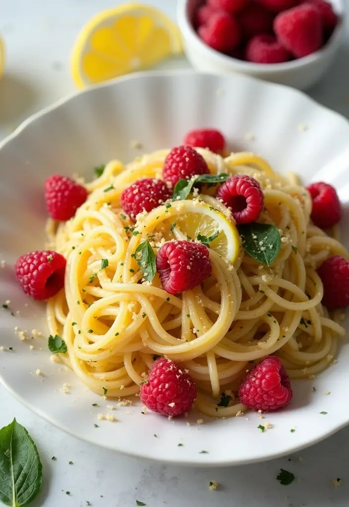 28 Lemon Butter Chicken Pasta Recipes That Feel Creamy & Elegant - 28. Lemon Butter Chicken Pasta with Raspberry