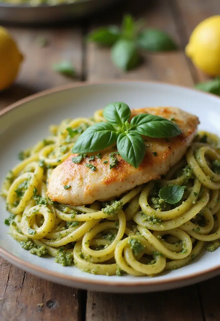 28 Lemon Butter Chicken Pasta Recipes That Feel Creamy & Elegant - 8. Lemon Butter Chicken Pasta with Pesto