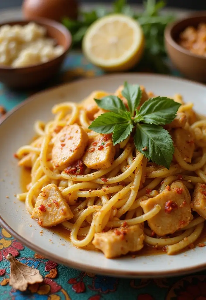 28 Lemon Butter Chicken Pasta Recipes That Feel Creamy & Elegant - 9. Spicy Lemon Butter Chicken Pasta