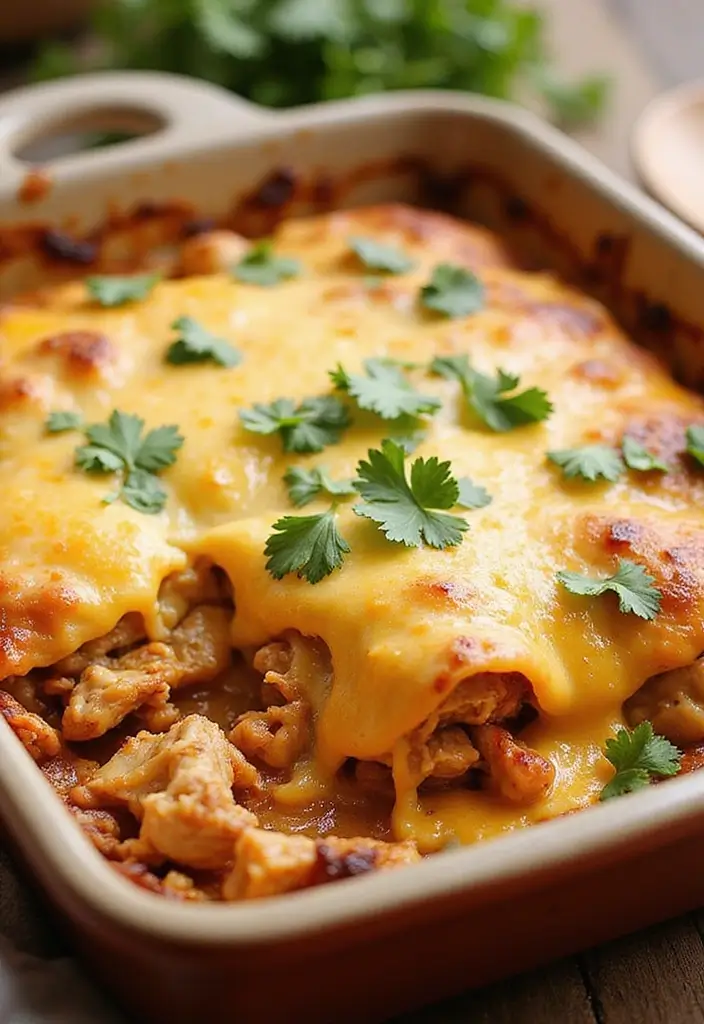 28 Mexican Chicken with Cheese Sauce Recipes That Are Gooey & Good - 1. Cheesy Chicken Enchilada Casserole
