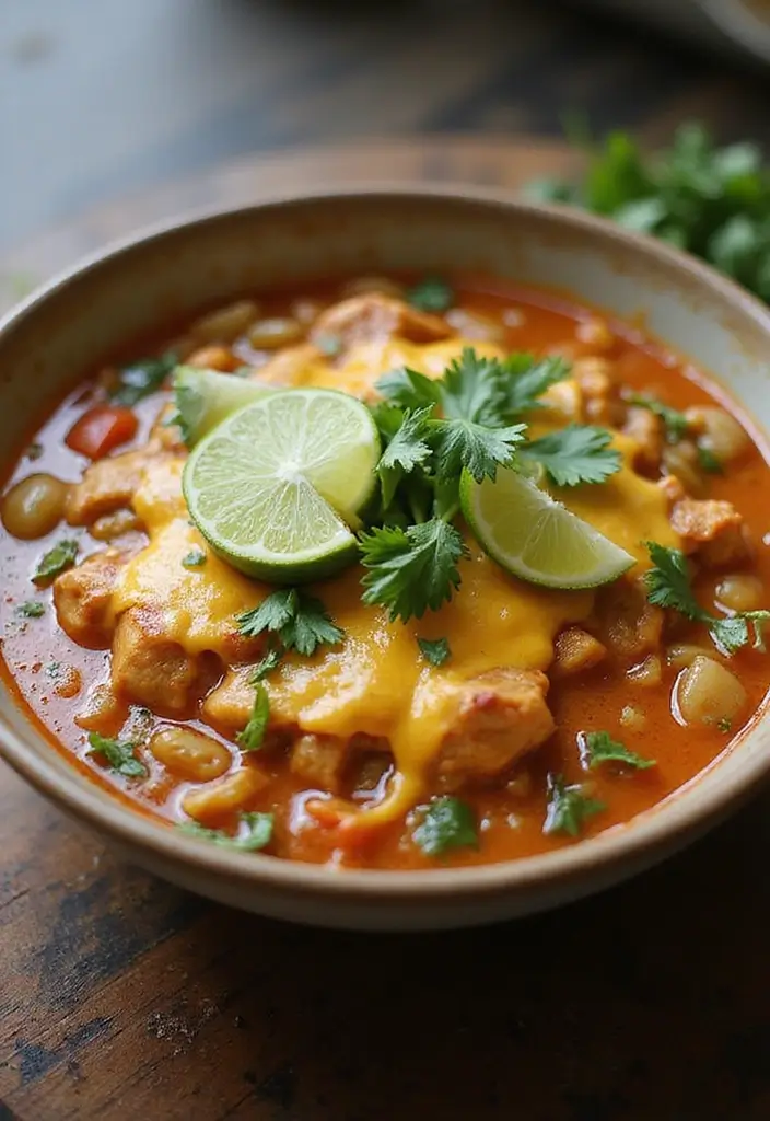 28 Mexican Chicken with Cheese Sauce Recipes That Are Gooey & Good - 14. Cheesy Chicken Pozole