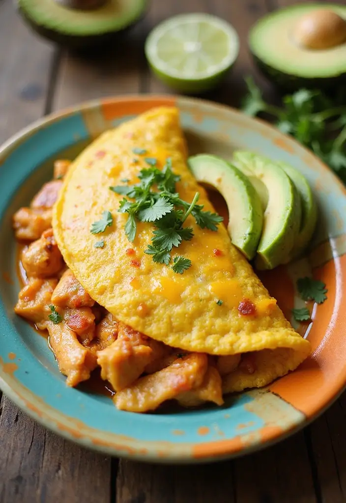 28 Mexican Chicken with Cheese Sauce Recipes That Are Gooey & Good - 15. Mexican Chicken and Cheese Omelet