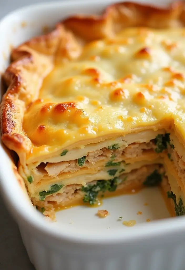 28 Mexican Chicken with Cheese Sauce Recipes That Are Gooey & Good - 16. Creamy Chicken Tortilla Pie