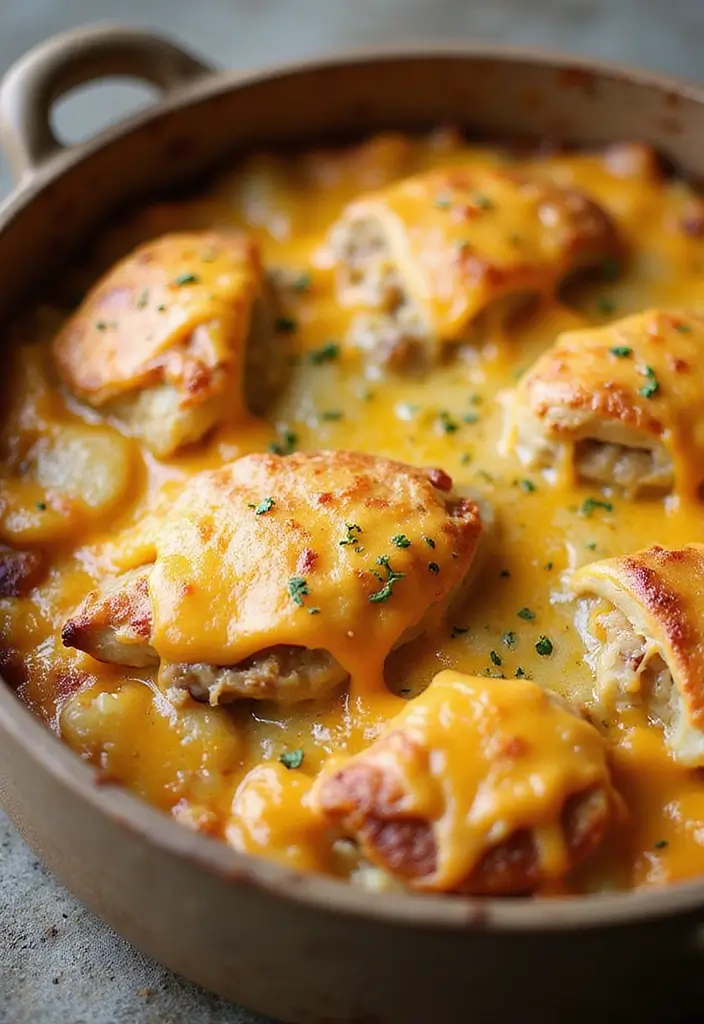 28 Mexican Chicken with Cheese Sauce Recipes That Are Gooey & Good - 23. Cheesy Chicken and Potato Bake