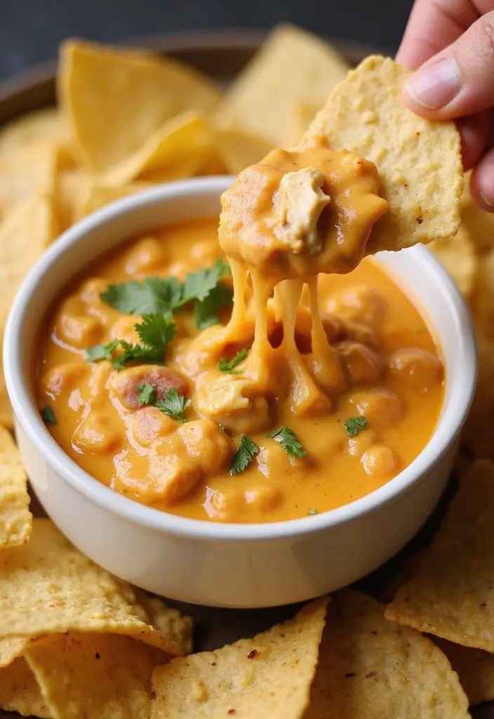 28 Mexican Chicken with Cheese Sauce Recipes That Are Gooey & Good - 3. Mexican Chicken Queso Dip