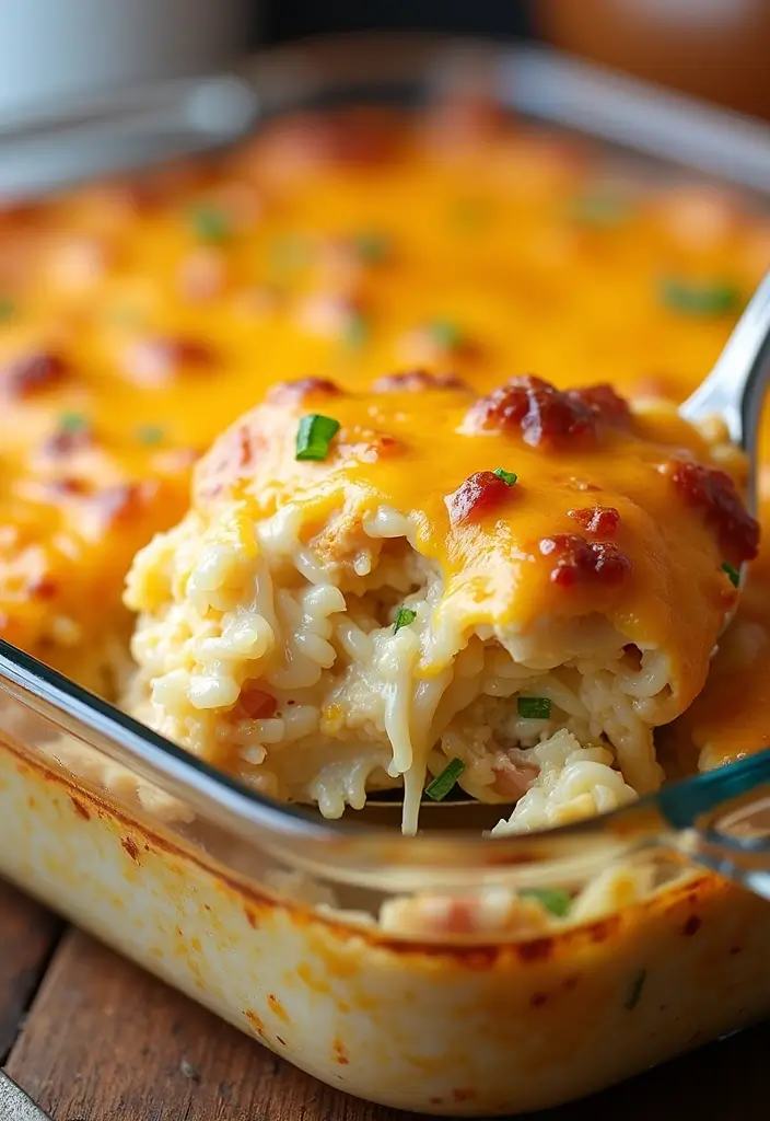 28 Mexican Chicken with Cheese Sauce Recipes That Are Gooey & Good - 4. Cheesy Chicken and Rice Casserole