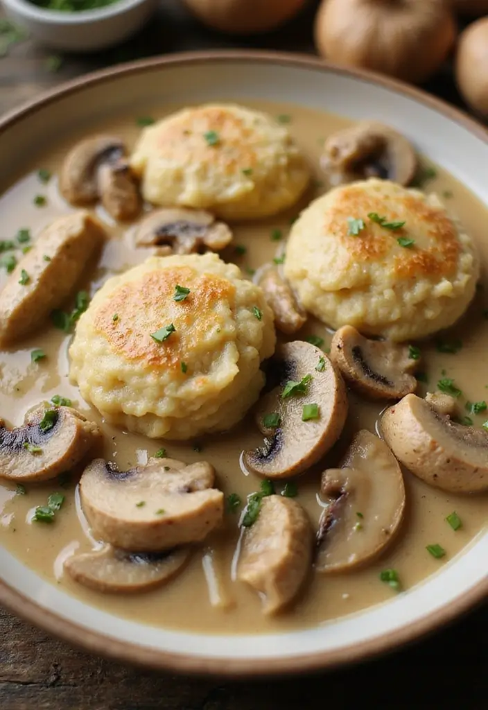 28 Old Fashioned Chicken and Dumplings Recipes That Feel Like Grandma’s - 12. Chicken and Dumplings with Mushrooms