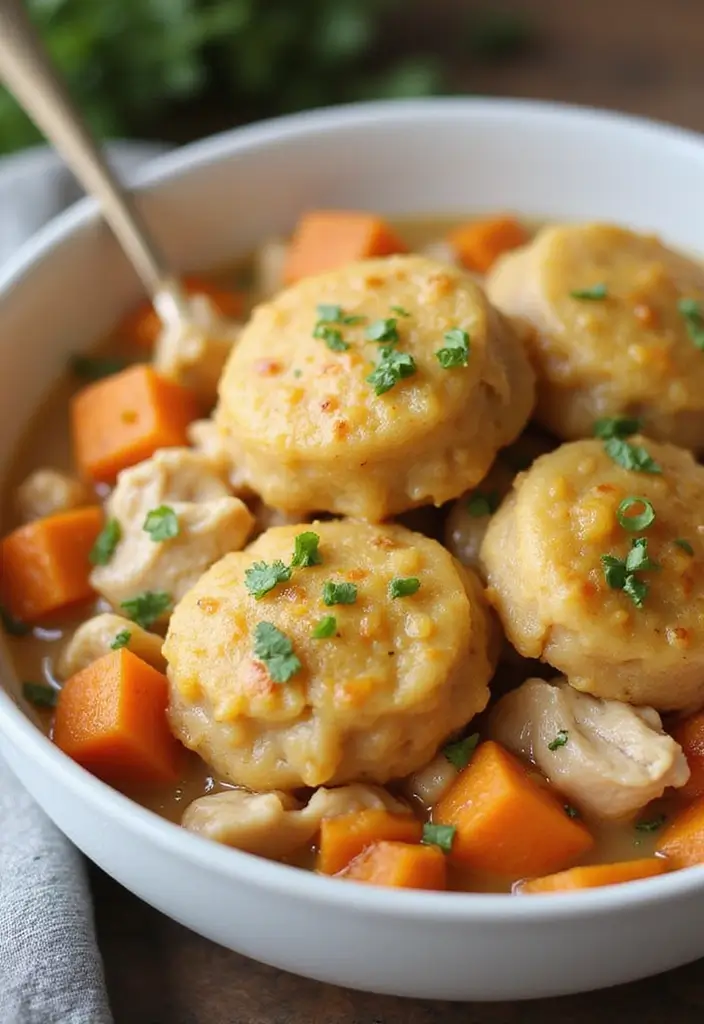 28 Old Fashioned Chicken and Dumplings Recipes That Feel Like Grandma’s - 13. Chicken and Dumplings with Sweet Potatoes