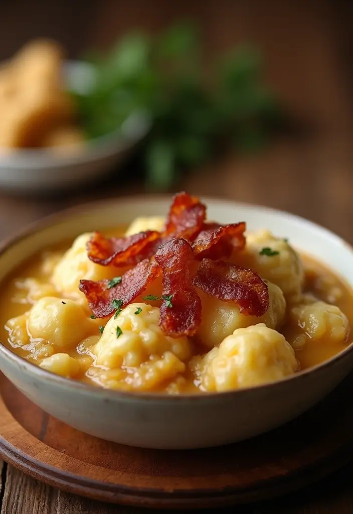 28 Old Fashioned Chicken and Dumplings Recipes That Feel Like Grandma’s - 16. Chicken and Dumplings with Bacon