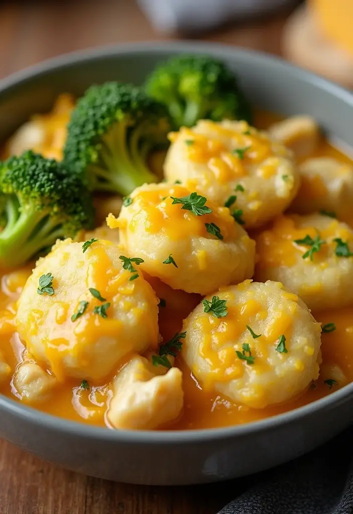 28 Old Fashioned Chicken and Dumplings Recipes That Feel Like Grandma’s - 17. Chicken and Dumplings with Cheddar and Broccoli