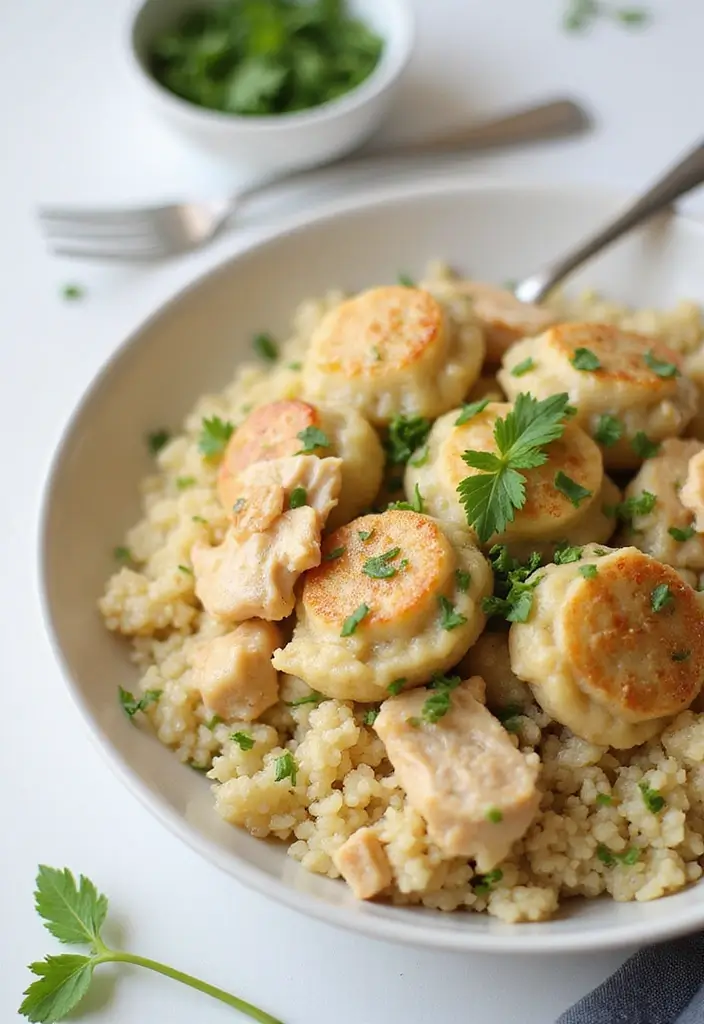28 Old Fashioned Chicken and Dumplings Recipes That Feel Like Grandma’s - 20. Chicken and Dumplings with Cauliflower