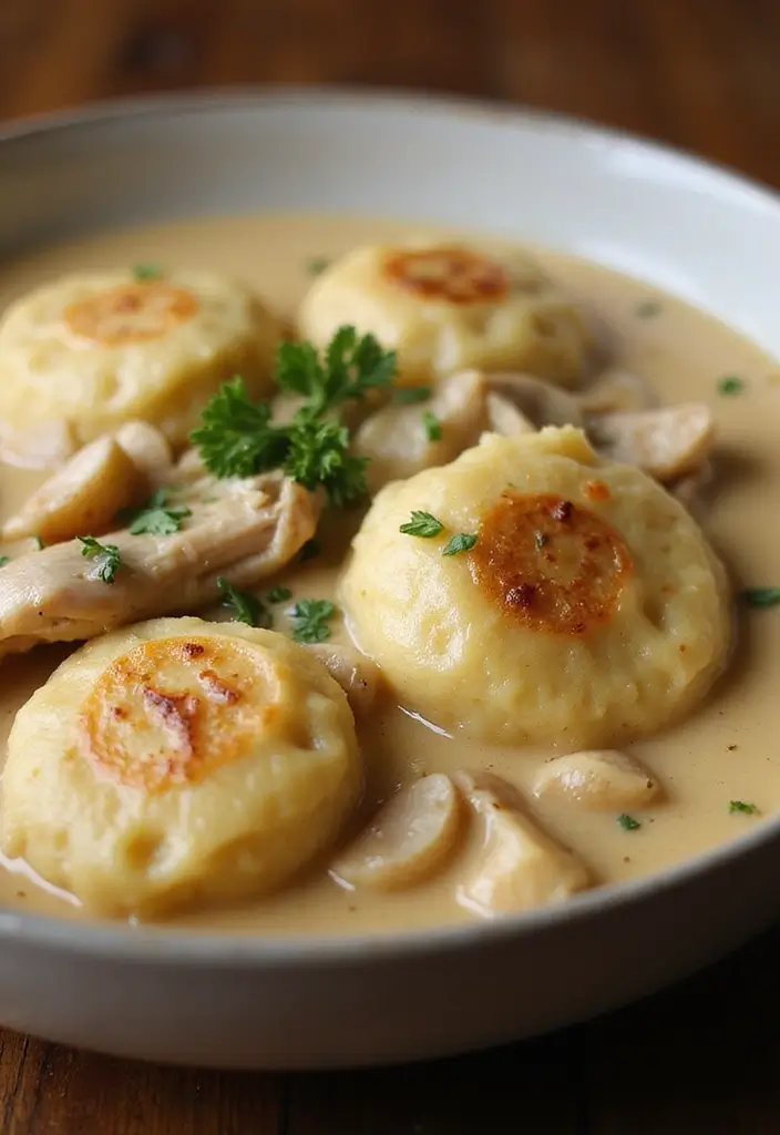 28 Old Fashioned Chicken and Dumplings Recipes That Feel Like Grandma’s - 21. Chicken and Dumplings with Roasted Garlic
