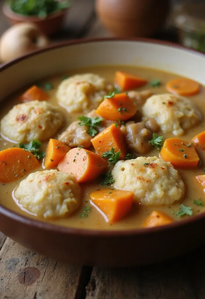 28 Old Fashioned Chicken and Dumplings Recipes That Feel Like Grandma’s - 5. Hearty Chicken and Dumplings with Root Vegetables