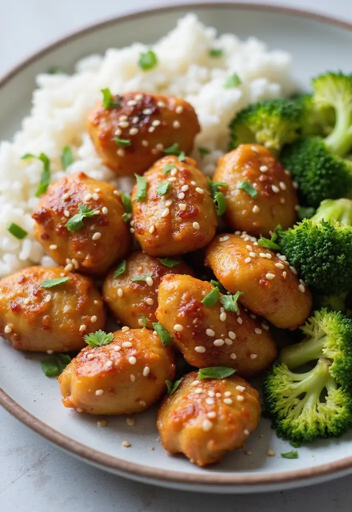 28 Oven Baked Chicken Bites Recipes That Are Crispy & Juicy - 17. Asian Sesame Chicken Bites