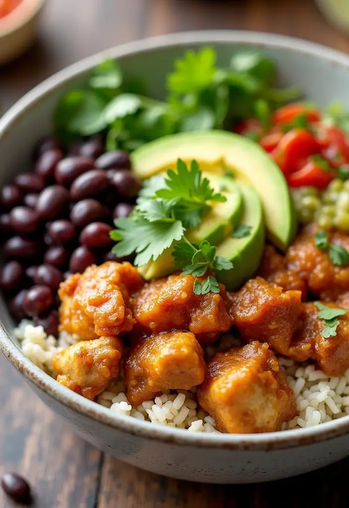 28 Salsa Verde Chicken Crockpot Recipes That Cook Themselves - 17. Salsa Verde Chicken Rice Bowls