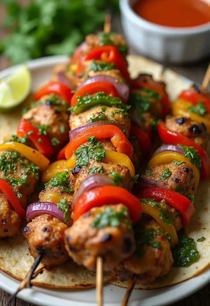 28 Salsa Verde Chicken Crockpot Recipes That Cook Themselves - 18. Salsa Verde Chicken Skewers