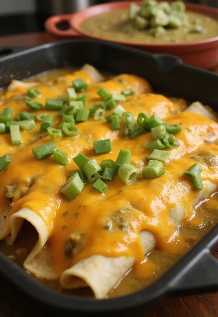 28 Salsa Verde Chicken Crockpot Recipes That Cook Themselves - 5. Salsa Verde Chicken Enchiladas