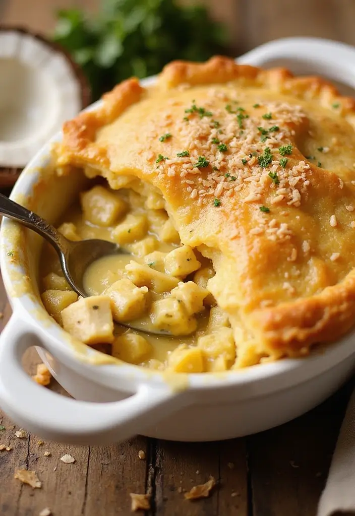 29 Chicken Pot Pie with Pie Crust Recipes That Are Classic Comfort - 15. Creamy Coconut Curry Chicken Pot Pie
