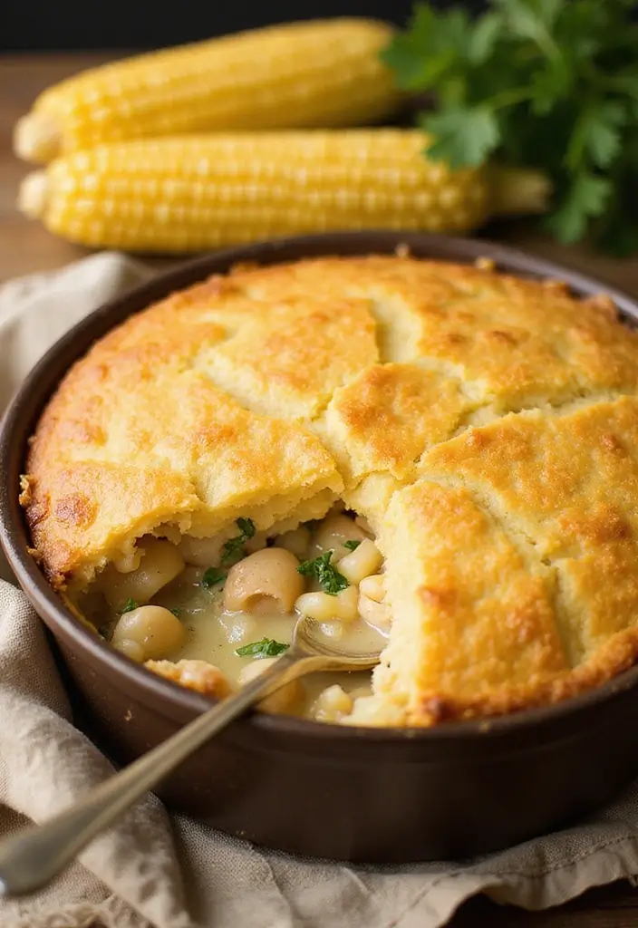 29 Chicken Pot Pie with Pie Crust Recipes That Are Classic Comfort - 19. Chicken Pot Pie with Cornbread Crust