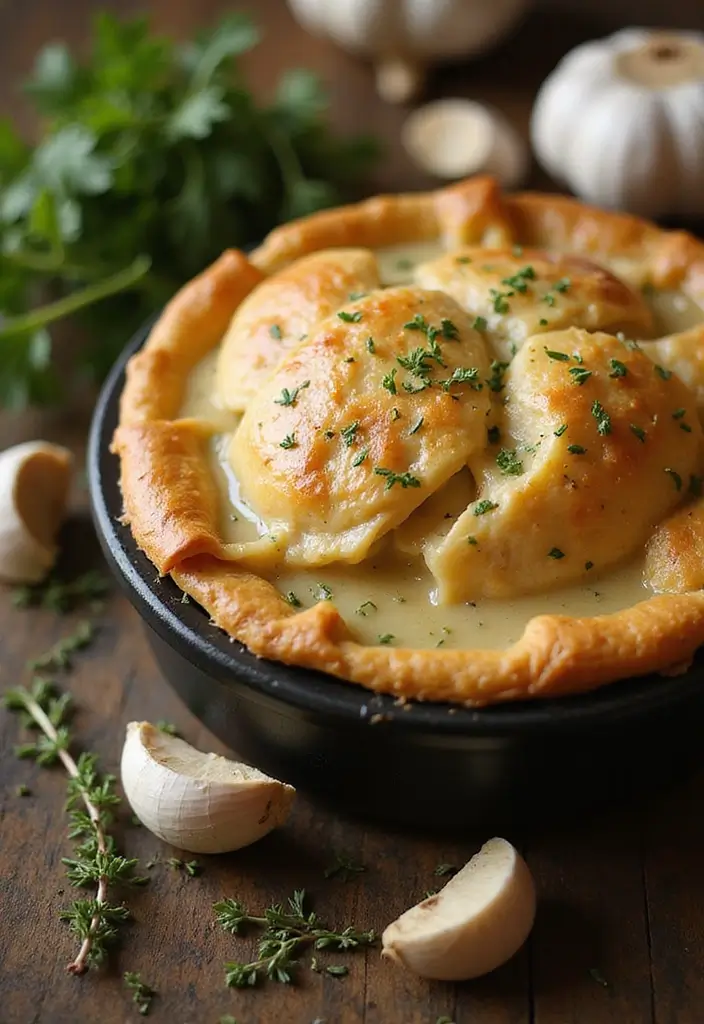 29 Chicken Pot Pie with Pie Crust Recipes That Are Classic Comfort - 26. Chicken Pot Pie with Garlic and Thyme