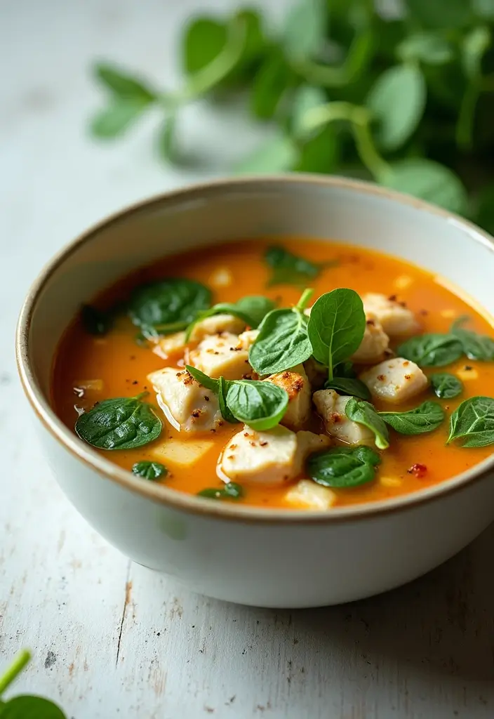 29 Chicken Soups and Stews Recipes That Feel Like a Warm Hug - 15. Chicken and Spinach Soup