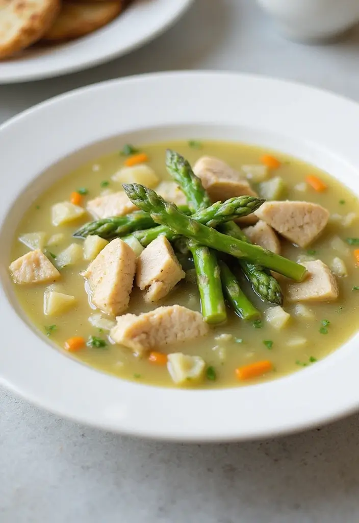 29 Chicken Soups and Stews Recipes That Feel Like a Warm Hug - 22. Chicken and Asparagus Soup
