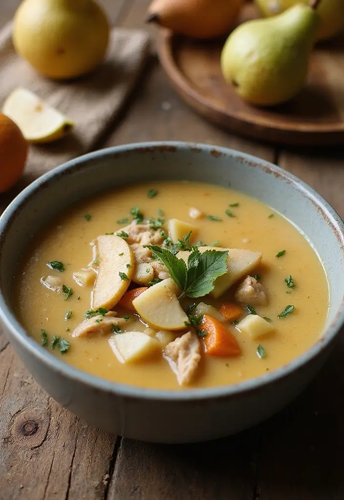 29 Chicken Soups and Stews Recipes That Feel Like a Warm Hug - 25. Chicken and Pear Soup