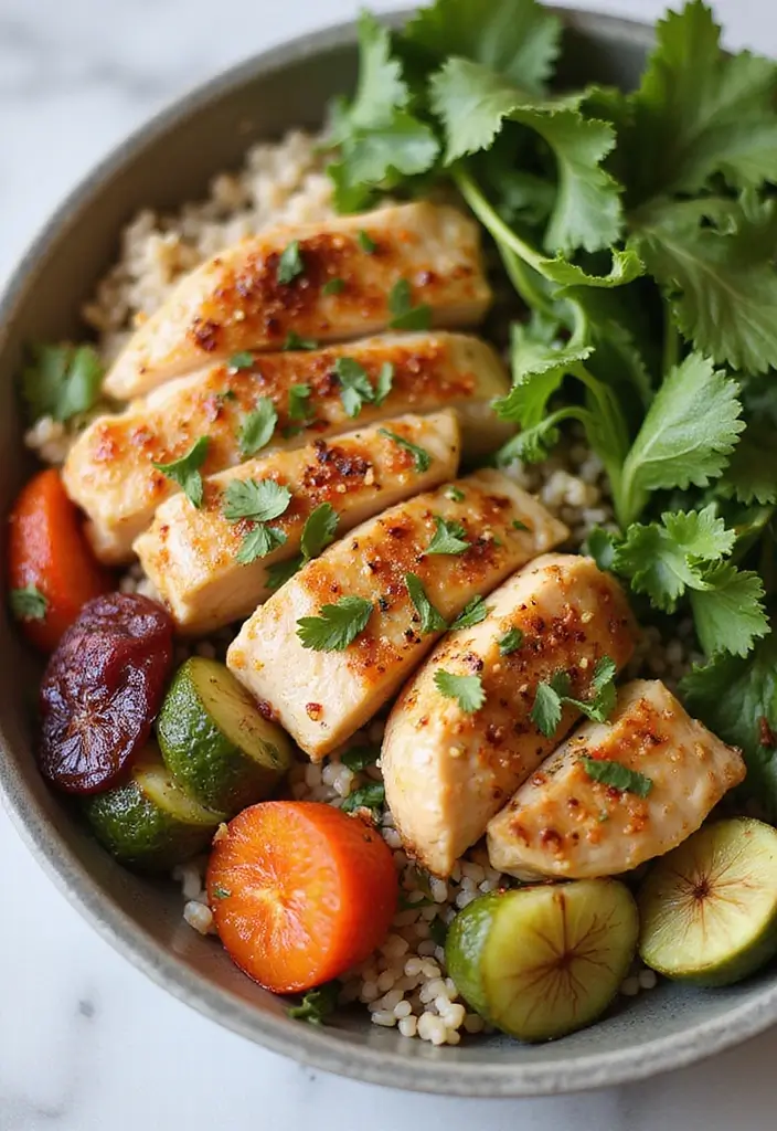 29 Chicken and Brown Rice Recipes for Clean Eating - 13. Chicken and Brown Rice Buddha Bowl