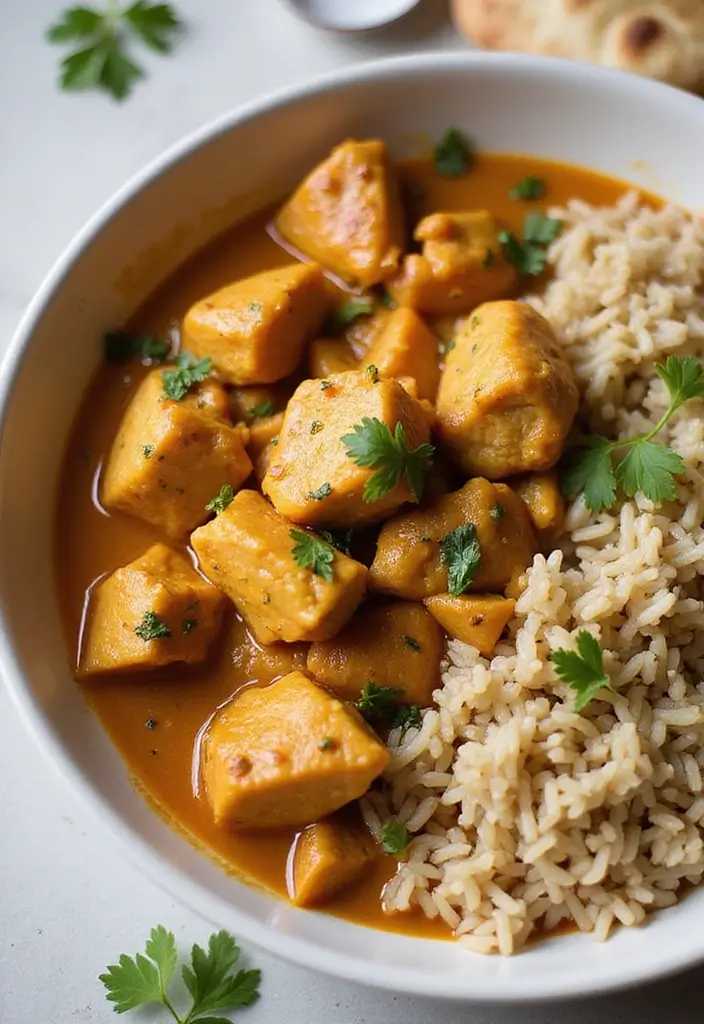 29 Chicken and Brown Rice Recipes for Clean Eating - 21. Chicken and Brown Rice Curry