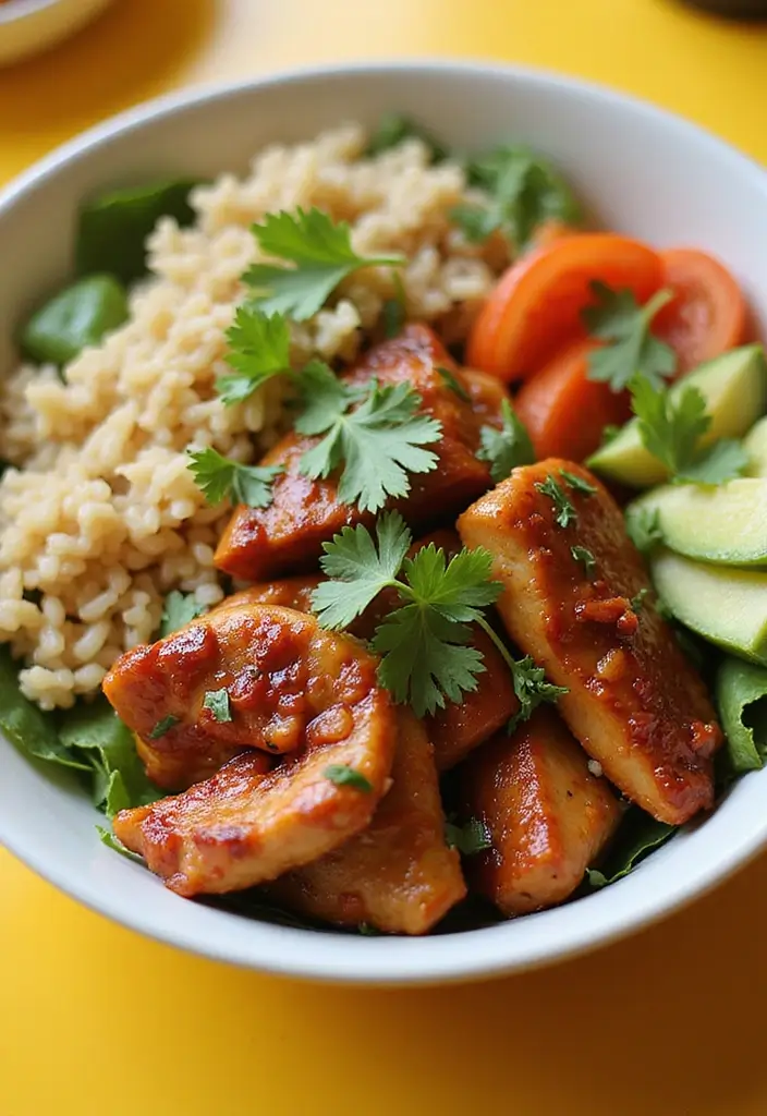 29 Chicken and Brown Rice Recipes for Clean Eating - 5. BBQ Chicken and Brown Rice Salad