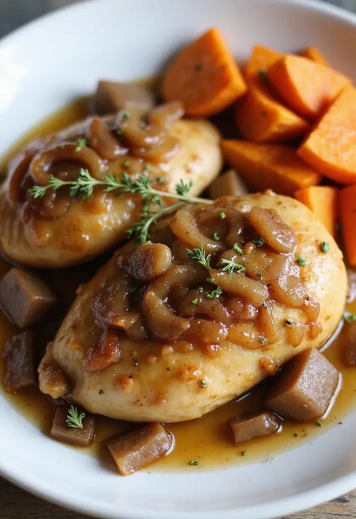 29 Chicken and Onion Recipes That Add Sweet Caramelized Flavor - 17. Apple Cider Chicken with Onions