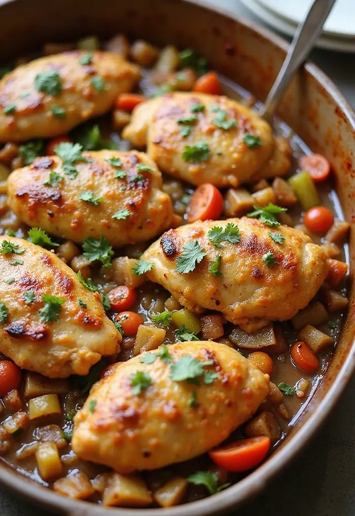 29 Chicken and Onion Recipes That Add Sweet Caramelized Flavor - 3. One-Pan Chicken and Onion Casserole