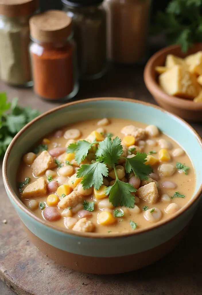 29 Creamy White Chicken Chili Recipes That Are Thick & Comforting - 11. Creamy White Chicken Chili with Beans and Corn