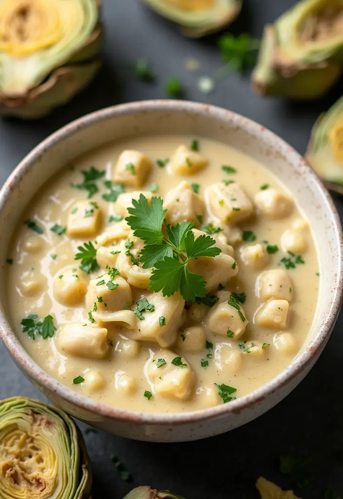 29 Creamy White Chicken Chili Recipes That Are Thick & Comforting - 23. Creamy White Chicken Chili with Artichokes