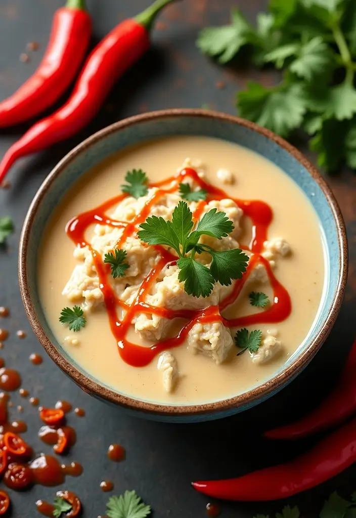 29 Creamy White Chicken Chili Recipes That Are Thick & Comforting - 26. Creamy White Chicken Chili with Sriracha