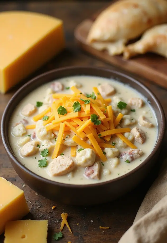 29 Creamy White Chicken Chili Recipes That Are Thick & Comforting - 27. Creamy White Chicken Chili with Cheddar Cheese