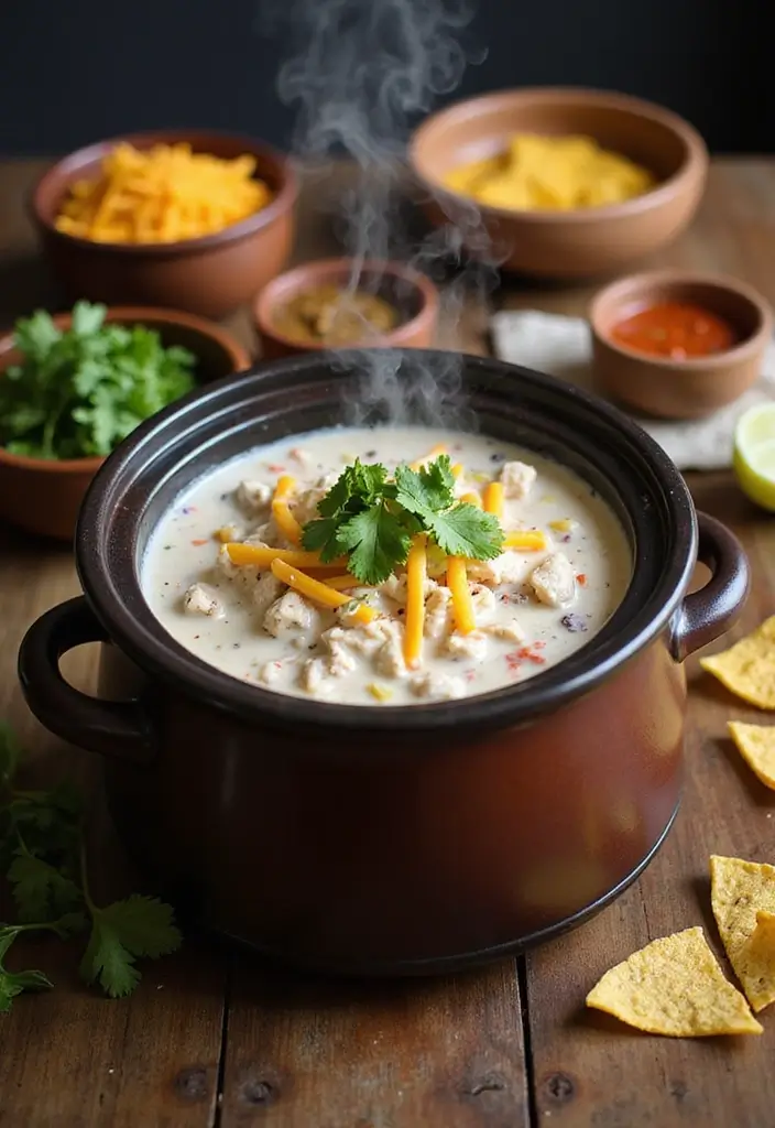 29 Creamy White Chicken Chili Recipes That Are Thick & Comforting - 3. Slow Cooker Creamy White Chicken Chili